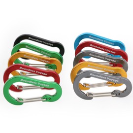 Boundless Voyage Aluminum Locking Carabiner Keychain D-Ring Clip Hook for Small Items and Bottles Backpacking Tools Hanging Buckle(Random Mix 10pcs)