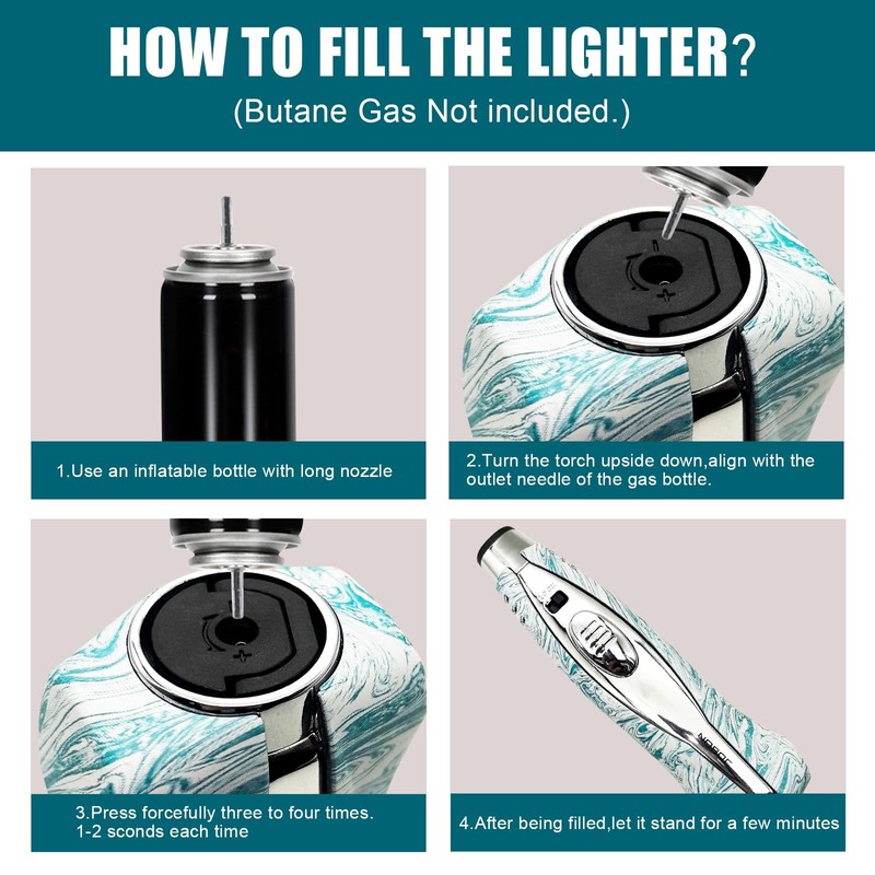 JOBON Torch Lighter, Blow Jet Blue Flame Lighter for Grilling,