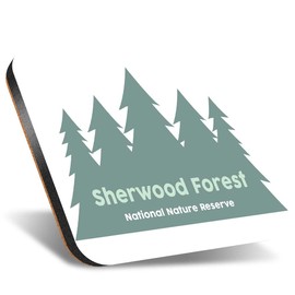 1 x Square Jumbo Size Coaster 12cm Sherwood Forest England Camping Cork Backed MDF Glossy Tea Coffee Accessory #60859