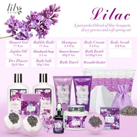 Bath & Body Gift Set for Mothers Day - Luxury 18-Piece Spa Gift Basket for Women, Pampering Bath Set with Bath Bomb | Christmas, Birthday Gifts, Perfect Holiday Gift for Her & Mom All Occasions