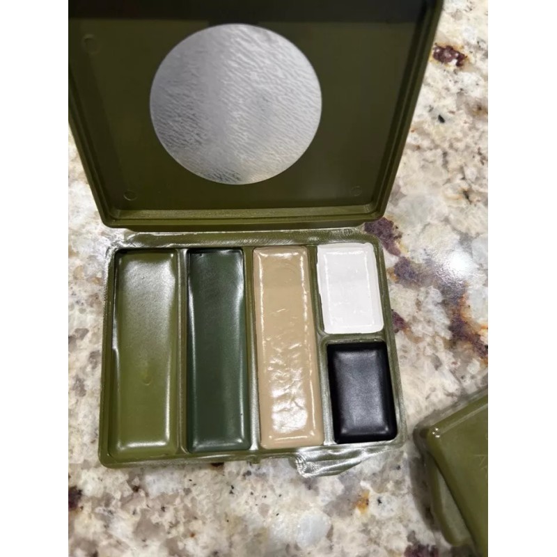 US MILITARY ALL-PURPOSE CAMOUFLAGE FACE PAINT 4 COLOR COMPACT INCLUDING