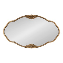 Kate and Laurel Novella Glam Ornate Mirror, 18x30, Gold, Traditional Baroque Inspired Wall Decor
