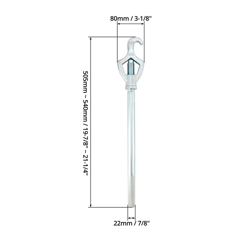 QWORK Adjustable Fire Hydrant Spanner Wrench, 16-1/4 in Length, Fits