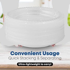 780 Piece Disposable Clear Tableware Set for 120 Guests By StockHomery- Microwavable Plastic Dinnerware Set of 120 9” Plates, 180 6” Dessert Plates, 120 9oz Cups,120 Spoons, Forks, Knives,