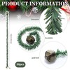 Motionchic 50 Pcs 20 Inches Christmas Garland Ties with Bells
