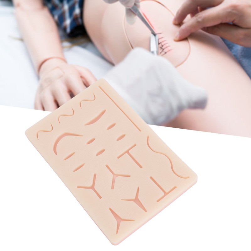 Suture Practice Pad Reusable Silicone Sature Training Skin Pad with