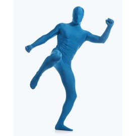 Sheface Body de licra Zentai para hombre y mujer, Azul (Sky Blue), Medium
