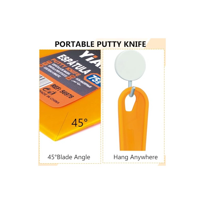 6 Pack Putty Knife 1.5" 2" 3" 4" 5" 6"