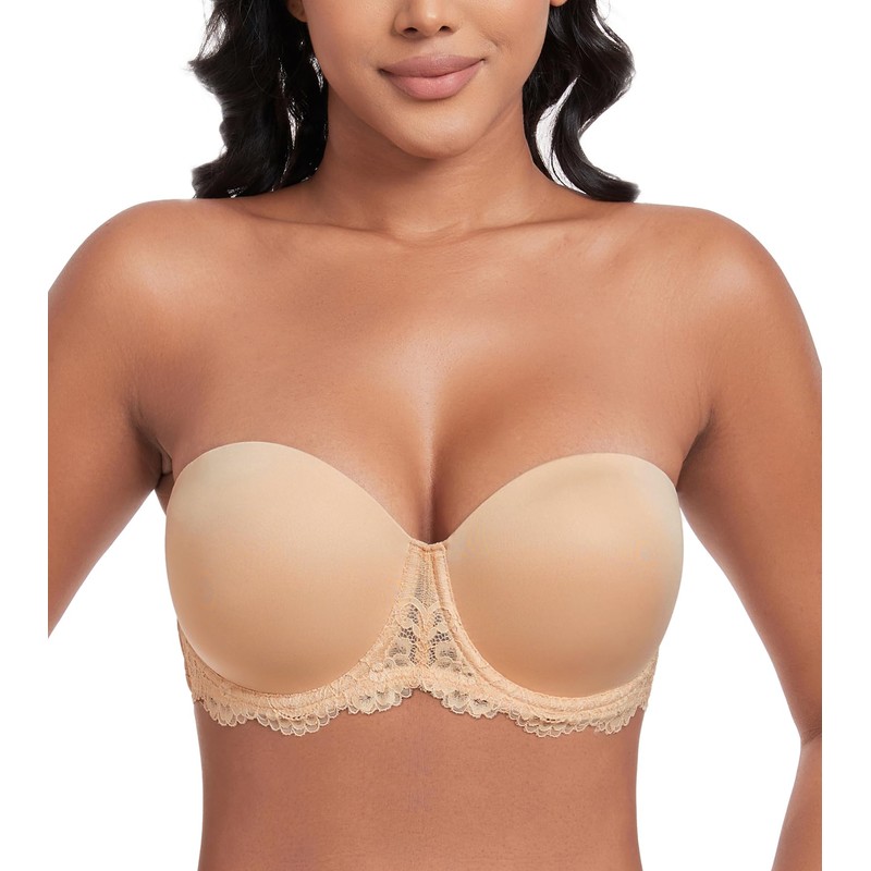 DotVol Women's Strapless Bra, Backless, Without Straps, Push Up Bra