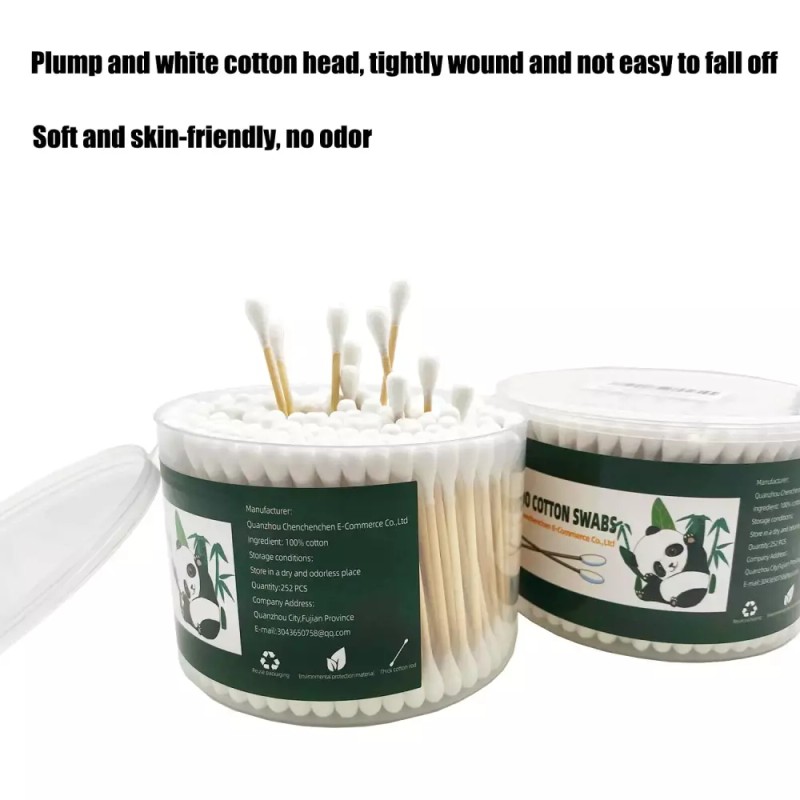 Natural Bamboo 두꺼운 면봉 XL 사이즈 천연 대나무 생분해성 큰