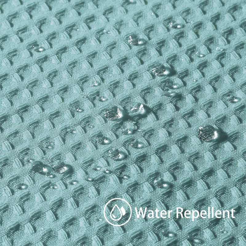 VANZAVANZU Shower Curtain for Bathroom with Metal Hooks Waffle Fabric