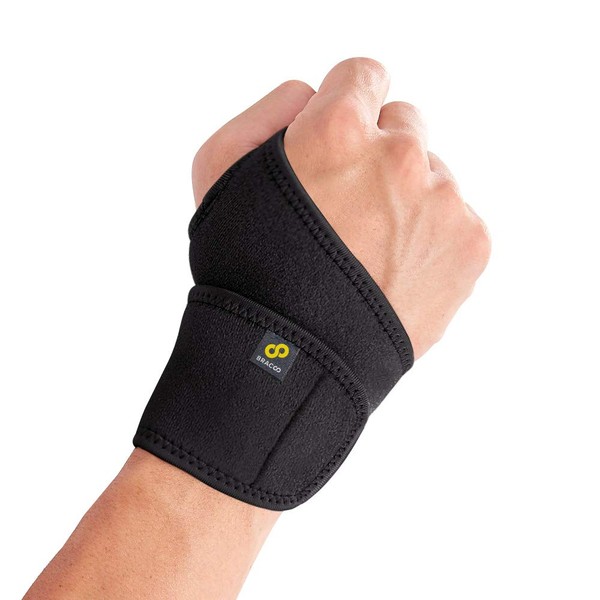 Bracoo WS10 Wrist Support Brace, Hand Support, Adjustable Wrist Wrap Strap for Fitness, Weightlifting, Tendonitis, Carpal Tunnel Arthritis, Joint Pain Relief, Wrist Tendonitis – Fits Right and Left Hand (Black)