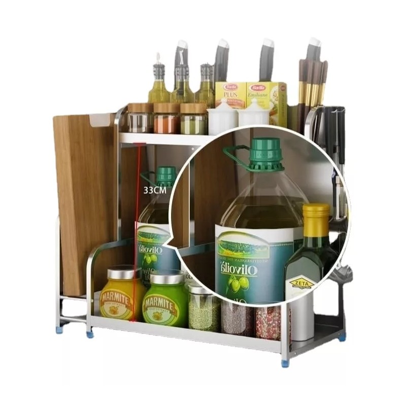 yuqing.fc Organizador Especias Condimentos Acero Inoxidable 2 Niveles