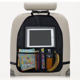 ZAMBOO Kids Car Seat Organizer with Tablet Compartment (up to 11 Inches) | Car Seat Organizer for Kids Toys and More | Car Tablet Holder Fits Any Seat - Black