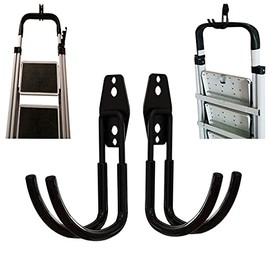 2Pcs Folding Step Stool Wall Mount Hooks, Telescoping Wall Mount Ladder Hooks,Household Engineering Ladder Hanger, Telescoping Ladder Hanger, for Garage & Shed Display & Storage Ladder Tool (0-Type)