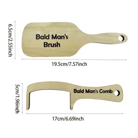 Funny Bald Men Comb Prank Gift Anti Hair Loss Comb Wooden Hairless Grooming Brush Bald Man Joke Hairbrush Men Hair Loss Grooming Tool Funny Birthday Party Gift for Friends