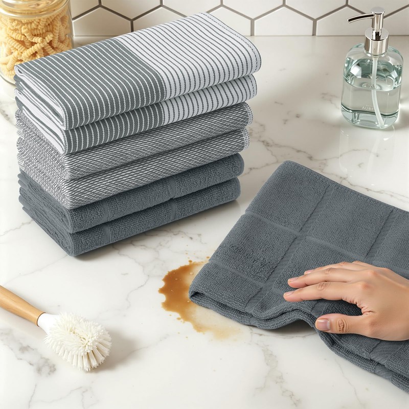 Homaxy Premium Kitchen Towels 18"x28", 6 Pack Large Cotton 380