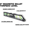 ToughBuilt – 9" Magnetic Billet Torpedo Level, Precision Machined Aluminum