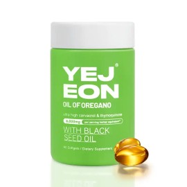YEJEON Oregano Oil with Black Seed Oil—Immune Repair, Detox, Anti-Inflammatory, Eases Bloating — 60 Softgels