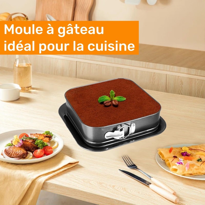 HQILRRA Springform Cake Tin Square Springform Cake Tin with Non-Stick