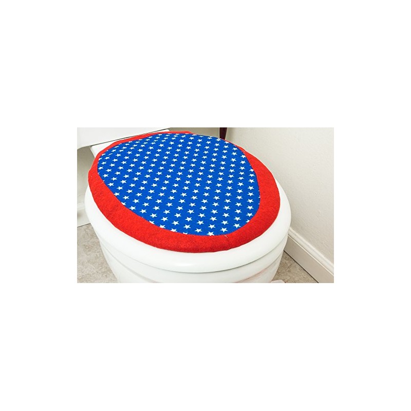Lexi Home Patriotic Toilet Seat Cover & Rug Bathroom Accessory