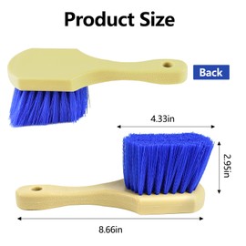 Hovom Car Wash Brush for Tire & Wheel Rim, Soft Bristle Wheel Cleaning Brushes, Short Handle Tire Cleaner Brush Releases Dirt and Road Grime, Universal Car Cleaning Supplies (Dark Blue)