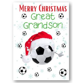 Second Ave Great Grandson Football Children's Kids Christmas Xmas Holiday Festive Greetings Card