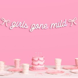 xo, Fetti Girls Gone Mild Banner - Iridescent Foil | 6 Ft. | Bow Bachelorette Decorations, Birthday Party Sign, Coquette Graduation Background, Bach Supplies