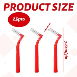 Brace Brushes,25PCS Braces Brush,Interdental Brushes Red for Between Teeth and Gums Small L Shaped Interdental Brush Universal Teeth Brace Angle Alternative Tooth Cleaning Tool(Red 1.2mm)