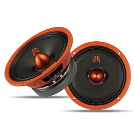 Gaooger MX65E2 Midrange Loudspeaker 6.5" Orange Bullet, 480W Max, 4 Ohms, Premium Quality Audio Door Speakers for Car or Truck Stereo Sound System, Orange (2 Speaker)