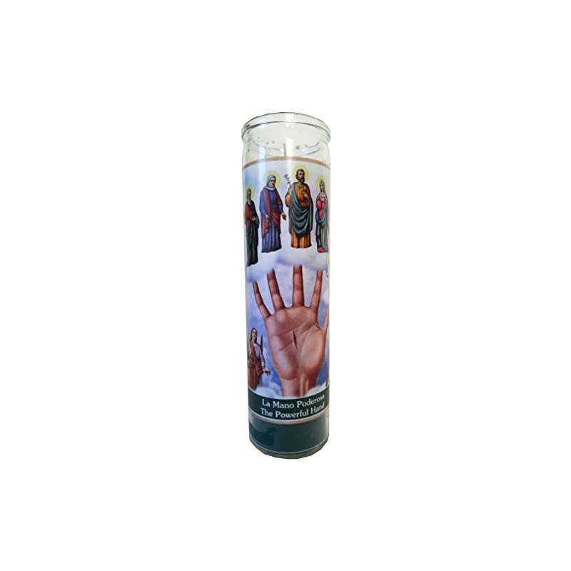 Powerful Hand (La Mano Poderosa) Green Devotional Candle