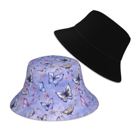Butterfly Bucket Hat for Men Women Packable Reversible Printed Summer Hats Fisherman Cap Outdoor Sum Travel Hiking Beach Caps Vacation Hat
