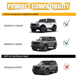 Broaddict Hood Deflector Hood Protector Fit for Ford Bronco 4-Door & 2-Door 2021 2022 2023 2024 2025 Trail Armor Textured Black Hood Guard Shield Bug Deflector