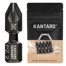 KANTARO 4573 Bit PZ2 x 25 mm (Pack of 5) Made in Germany with Torsion Zone - PZ Bit for Pozidriv Screws