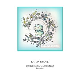 KatKin Krafts Bumblebee Cat Stamp Set 6 x 8 Inch, Clear, 6 x 8 Inches