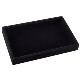 DELORIGIN Velvet Jewelry Tray Black Stackable Showcase Jewelry Display Stand Drawer Removable Cosmetic Holder Jewelry Organizer Storage for Earring Necklaces Pendants Bracelet Ring 8.94" x 5.7" x 1.1"