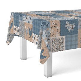 Martina Home Oilcloth Tablecloth Patch 100cm x 140cm Blue