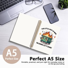 LIANGW Funny Dumpster Fire Notebook Journalfor Women & Men, Dumpster Fire Gifts, 160 Pages, Hardcover Notebook for Work & Note Taking, Funny Gifts for Coworkers & Friends 5.5x8.3 Inch