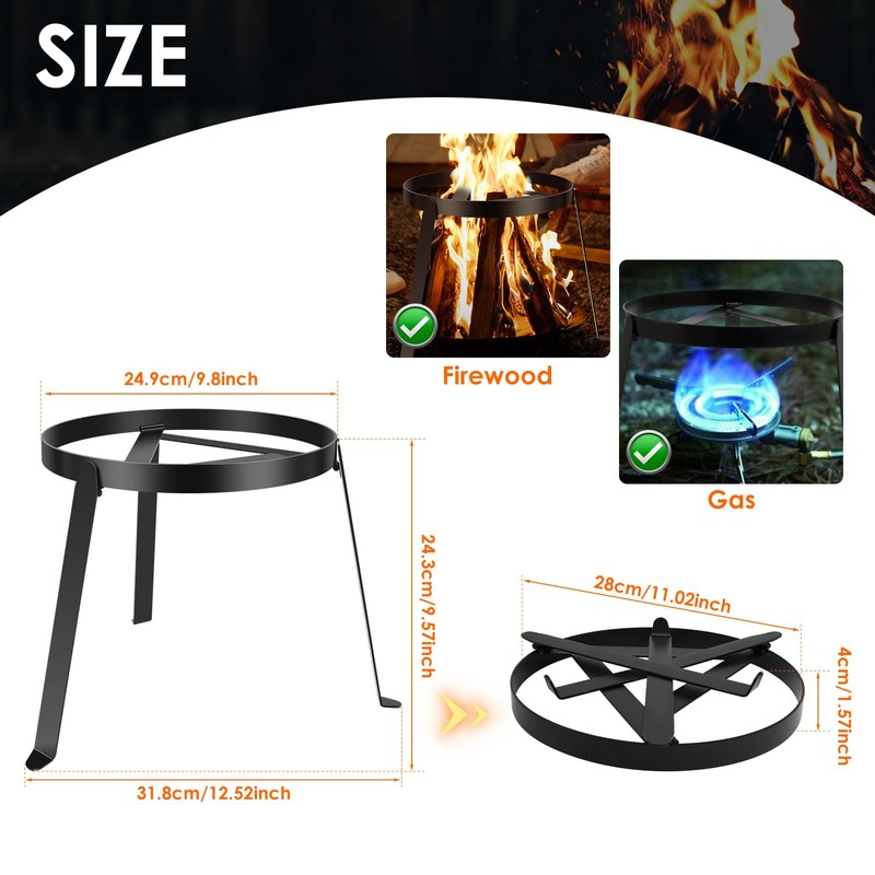 Campfires Tripod Stand Stable Fire Tripod Cast Iron Open Camping