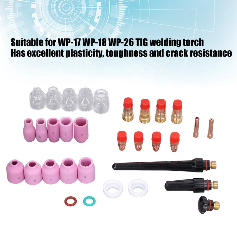 TIG Welding Torch Accessories Glass Cups Gas Lens Chuck Alumina