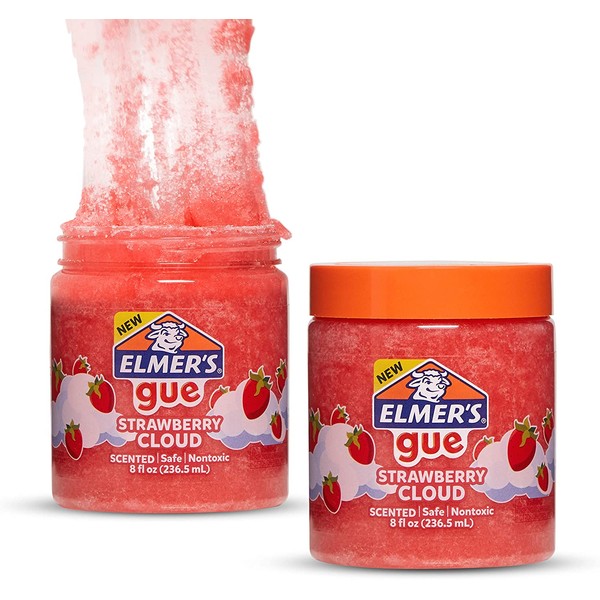 Elmer's GUE Pre Made Slime, Strawberry Cloud Slime, Scented, 2 Count