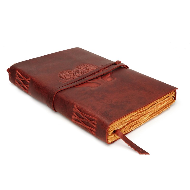 LUXEORIA Heart Journal for Women and Men, Handcrafted Leather Journal