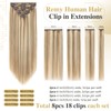 Elailite Real Hair Clip-In Extensions #12P613 Golden Brown Mix Bleach