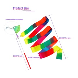 TGANNYOCR 36 Pack Dance Ribbons Streamers Colorful Dance Wand for Kids Gymnastics Ribbons Steamer Wand Girls Twirling Ribbons for Birthday Dancing Party Games Decorations Supplies