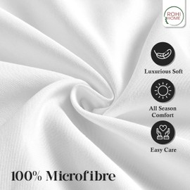 Rohi White Super King Flat Sheet Microfibre – Ultra-Soft, Durable, and Hypoallergenic Flat Sheets for Standard and Oversized Mattress Flat Bed Sheet (White – 255 x 290cm)