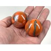2 BOULDERS 35mm Valkyrie Marbles 1-3/8" Glass Ball Seahorse Orange/Blue