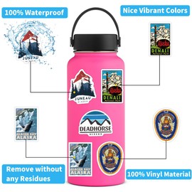 SEMYEIYO Alaska Stickers 120pcs Decals Aesthetic Waterproof Vinyl Pack Stickers for Water Bottle Laptop Cup Phone Skateboard Party Decorative Supplies Activities