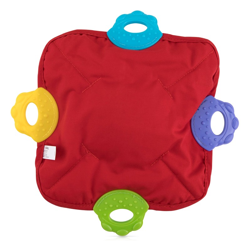 Nuby Teething Blankie Lion, Red, 1 Count