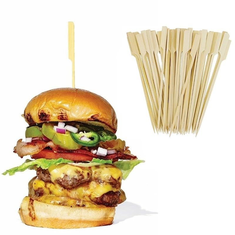 Bamboo Wooden Catering Paddle Skewers Disposable Finger Food Cocktail BBQ