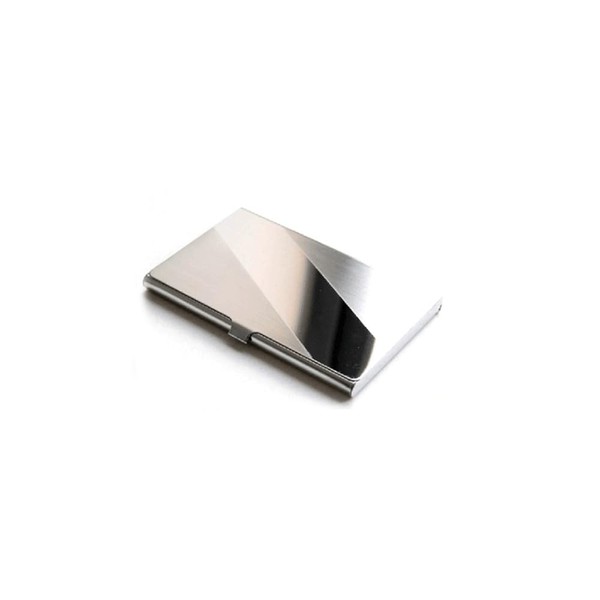 SagaSave Metal Business Card Holder for 10-15 Cards, Silver